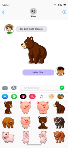 Animated Pig & Bear Stickers screenshot