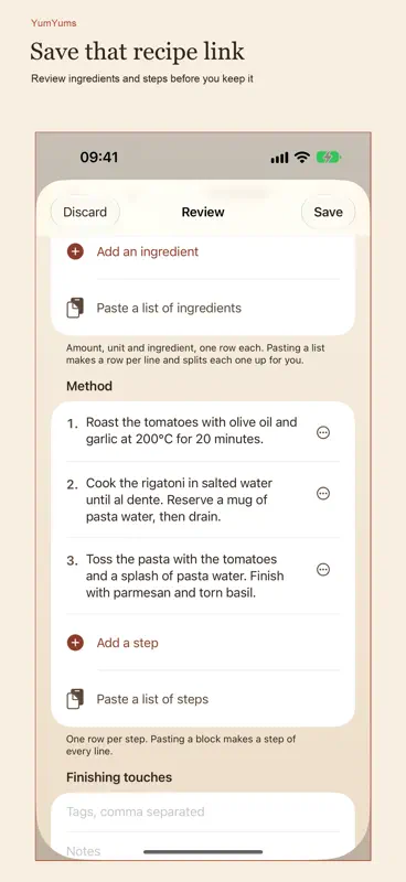 YumYums: Recipe Manager screenshot 2 of 6