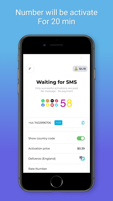 SMS Virtual - Receive SMS iPhone screenshot 5 - Business app