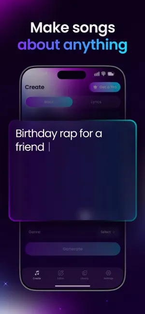 SonGo: AI Music & Lyrics Maker iPhone screenshot 2