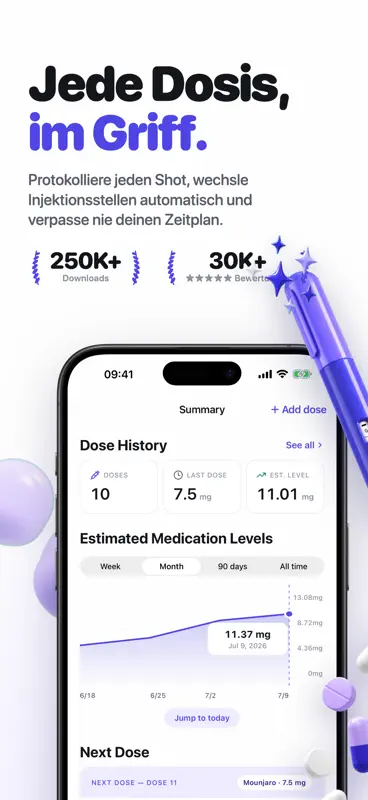 Dosiq: GLP-1 & Peptide Tracker screenshot 1 of 6