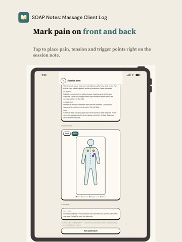 SOAP Notes: Massage Client Log iPad screenshot