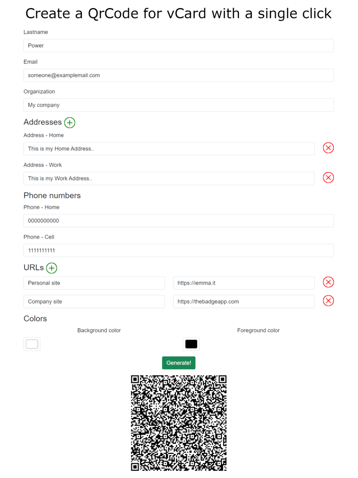 Simply QR Code generator