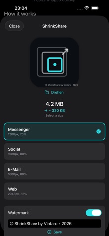 ShrinkShare by Vintaro screenshot