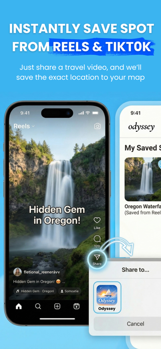 Odyssey : Save Spots Plan Trip Screenshot 1 of 5
