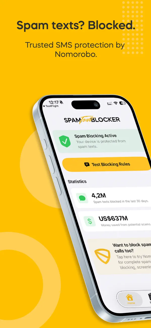Screenshot #1 pour Spam Text Blocker by Nomorobo