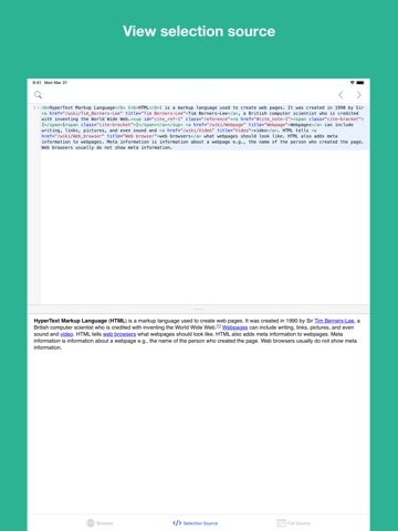 View Selection Source iPad screenshot