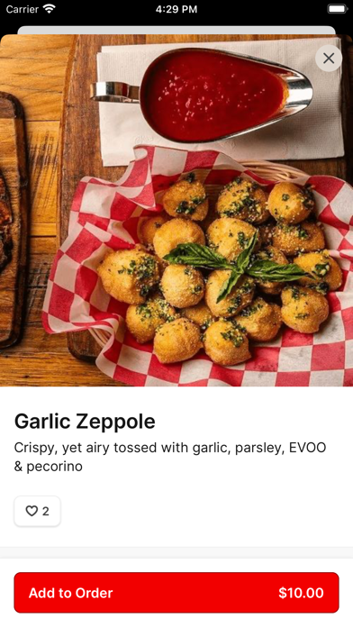 Mille Luci Pizza iPhone screenshot 4 - Food & Drink app