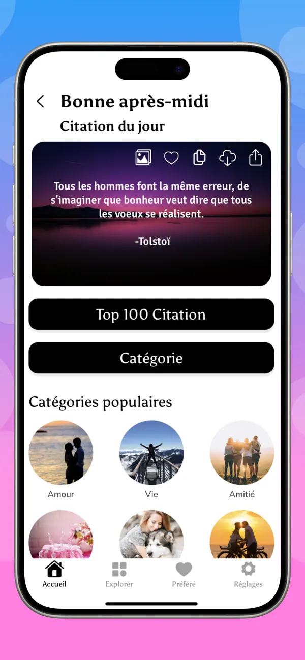 Screenshot #1 pour Citations Motivantes & Sayings