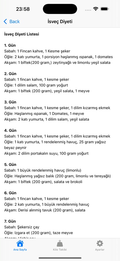 Diyet Listeleri