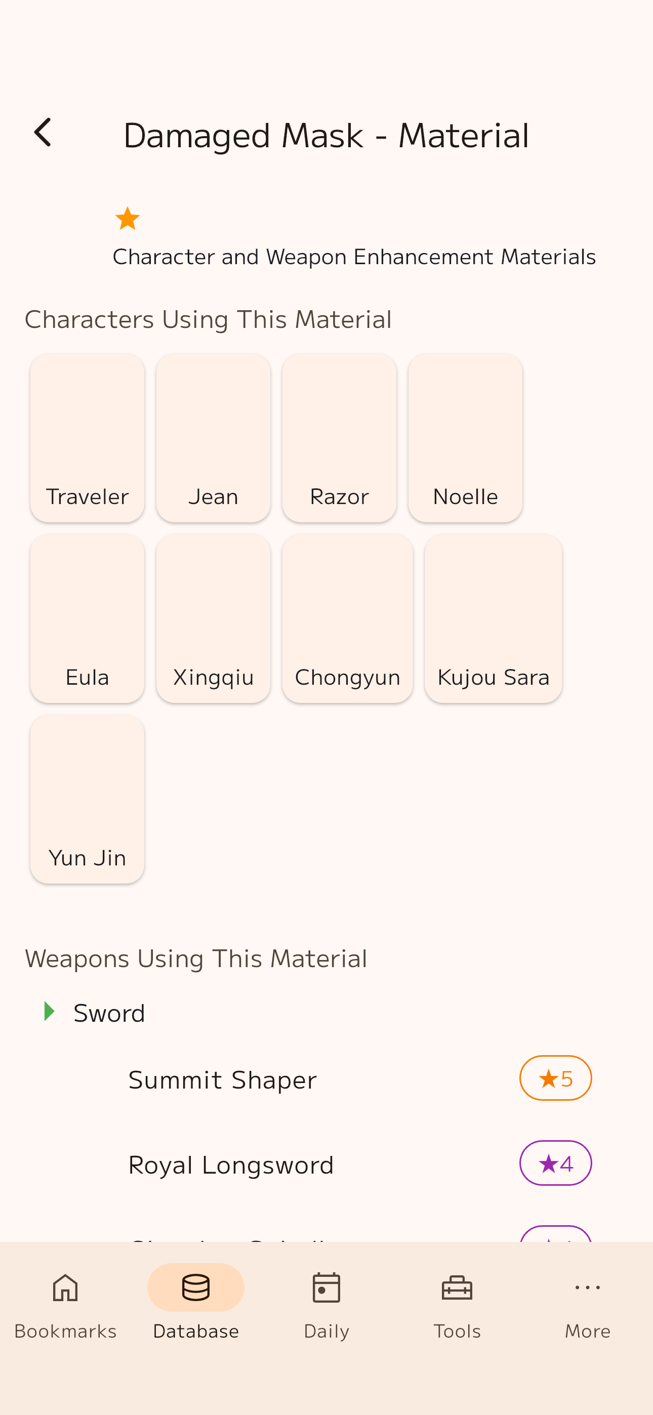 Materialog for Genshin Impact