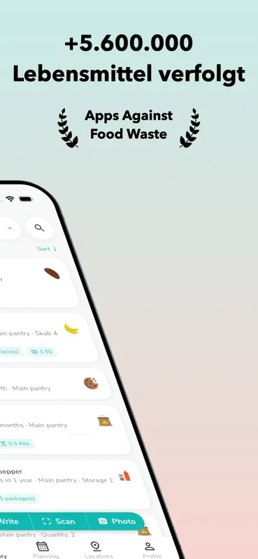 NoWaste: Lebensmittelliste screenshot 2 of 10