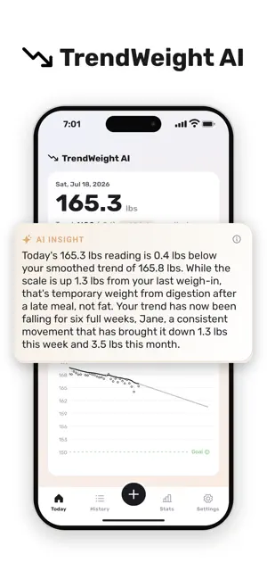 TrendWeight AI: Weight Tracker screenshot 1