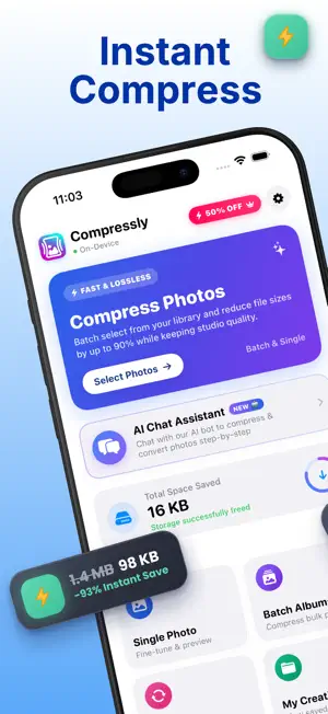 AI Image Compressor: Reduce KB screenshot 1