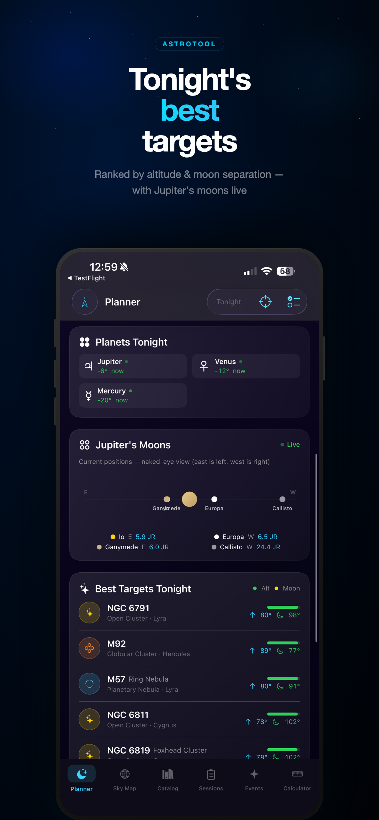 AstroTool: Night Sky Planner