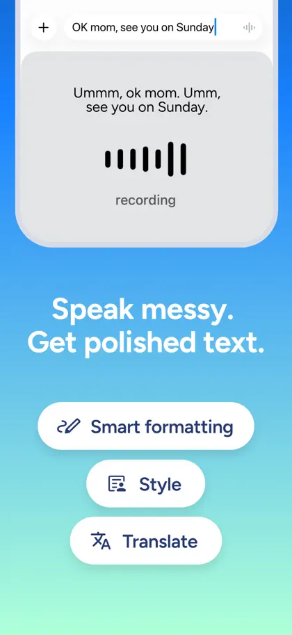 Screenshot 6 di 6 di Soniox - Speech to Text Typing
