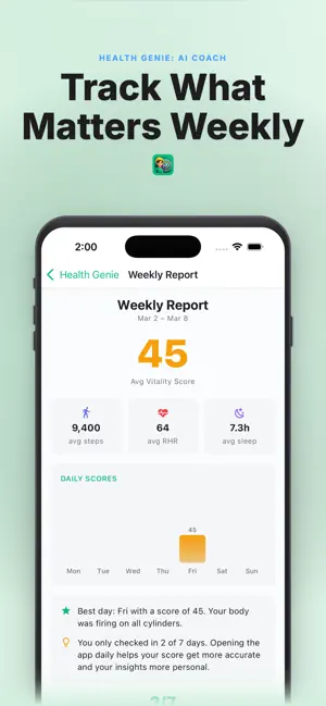 Health Genie: Vitality Score screenshot 3