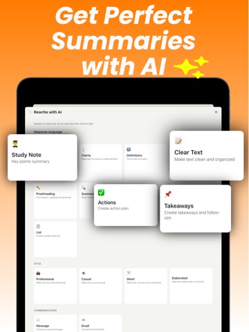 AI Note Taker - Voicion iPad screenshot