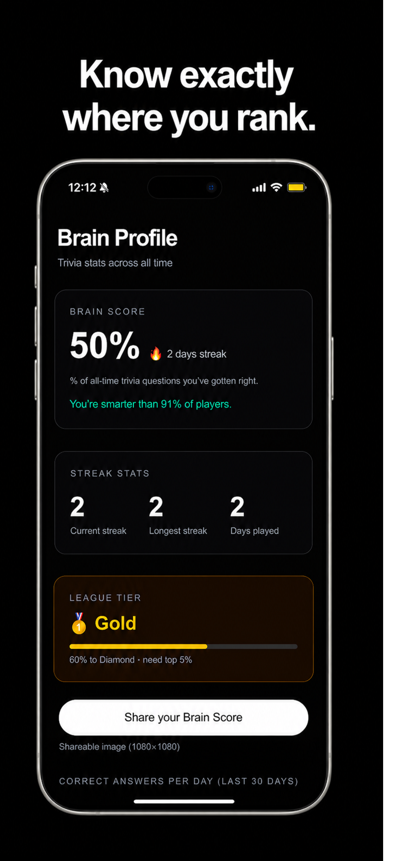 Brainmaxxing: Trivia & Ranks