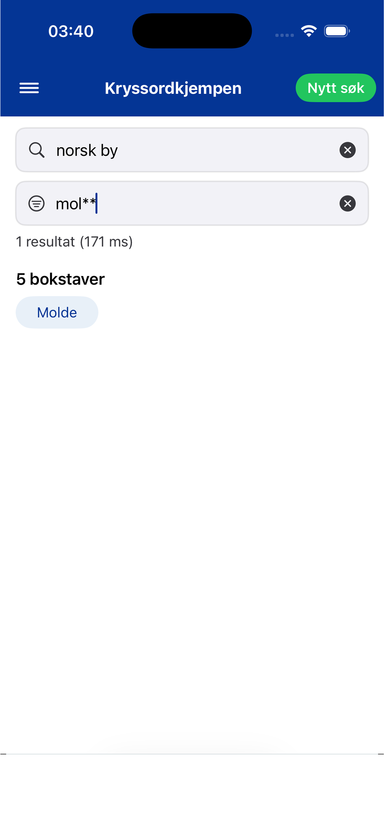 Kryssordkjempen screenshot 2
