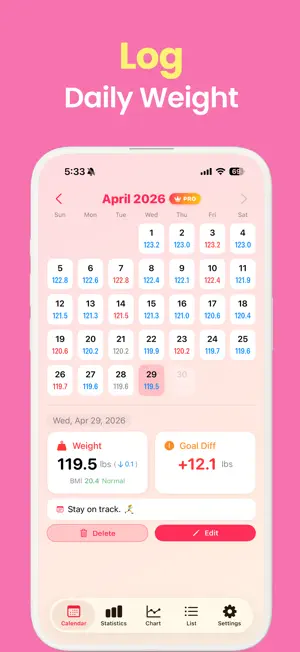 Weight Loss Tracker Pro screenshot 1
