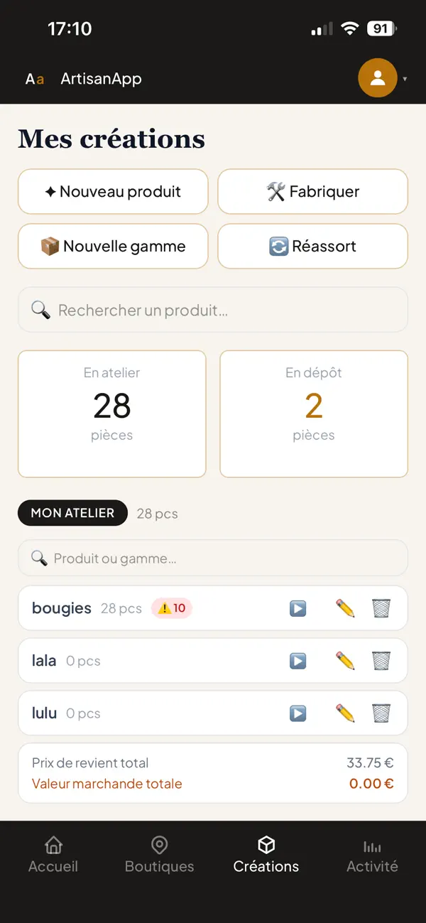 Screenshot #3 pour ArtisanApp