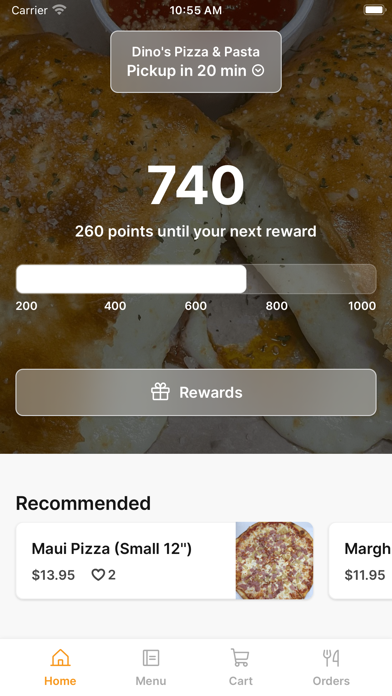 Dino's Pizza & Pasta iPhone screenshot 1 - Food & Drink app