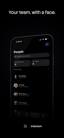Interkom: Private Team Chat iPhone screenshot