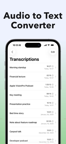 V2T: Whisper AI Transcription iPhone screenshot