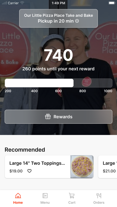 Our Little Pizza Place T&B iPhone screenshot 1 - Food & Drink app