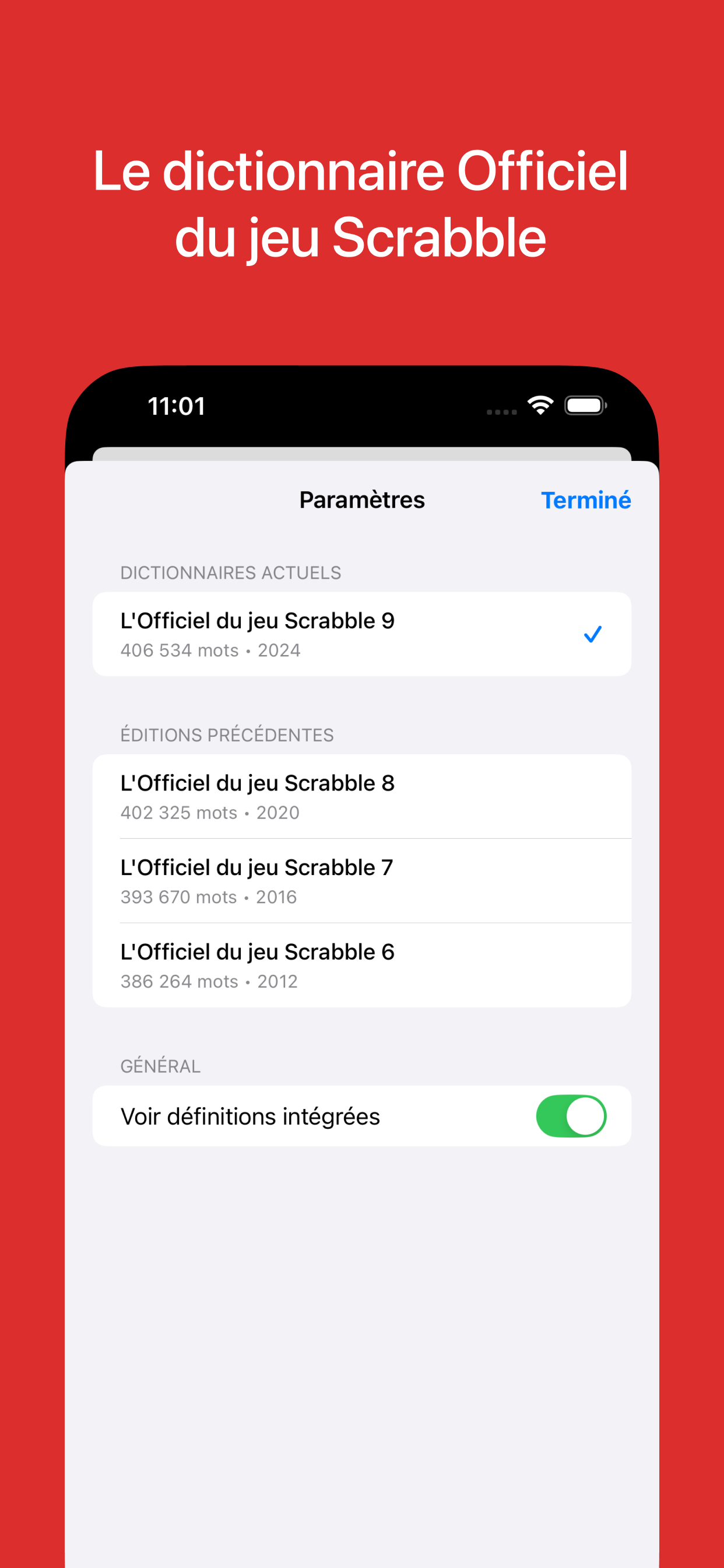 Vérificateur Mots du SCRABBLE