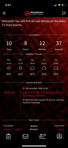 Haas F1 Events iPhone screenshot