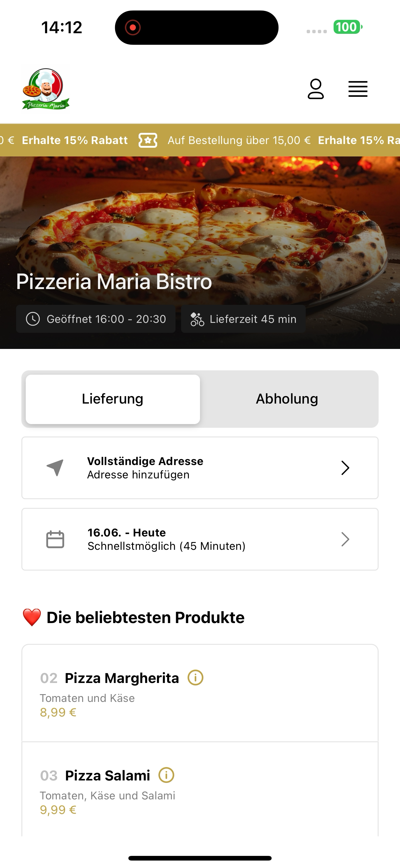 Pizzeria Maria Bistro screenshot 3