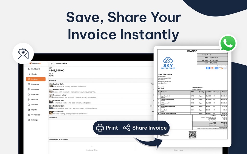 #5. InvoiceAir: Invoice Generator (macOS) Bởi: Moon Technolabs Pvt Ltd