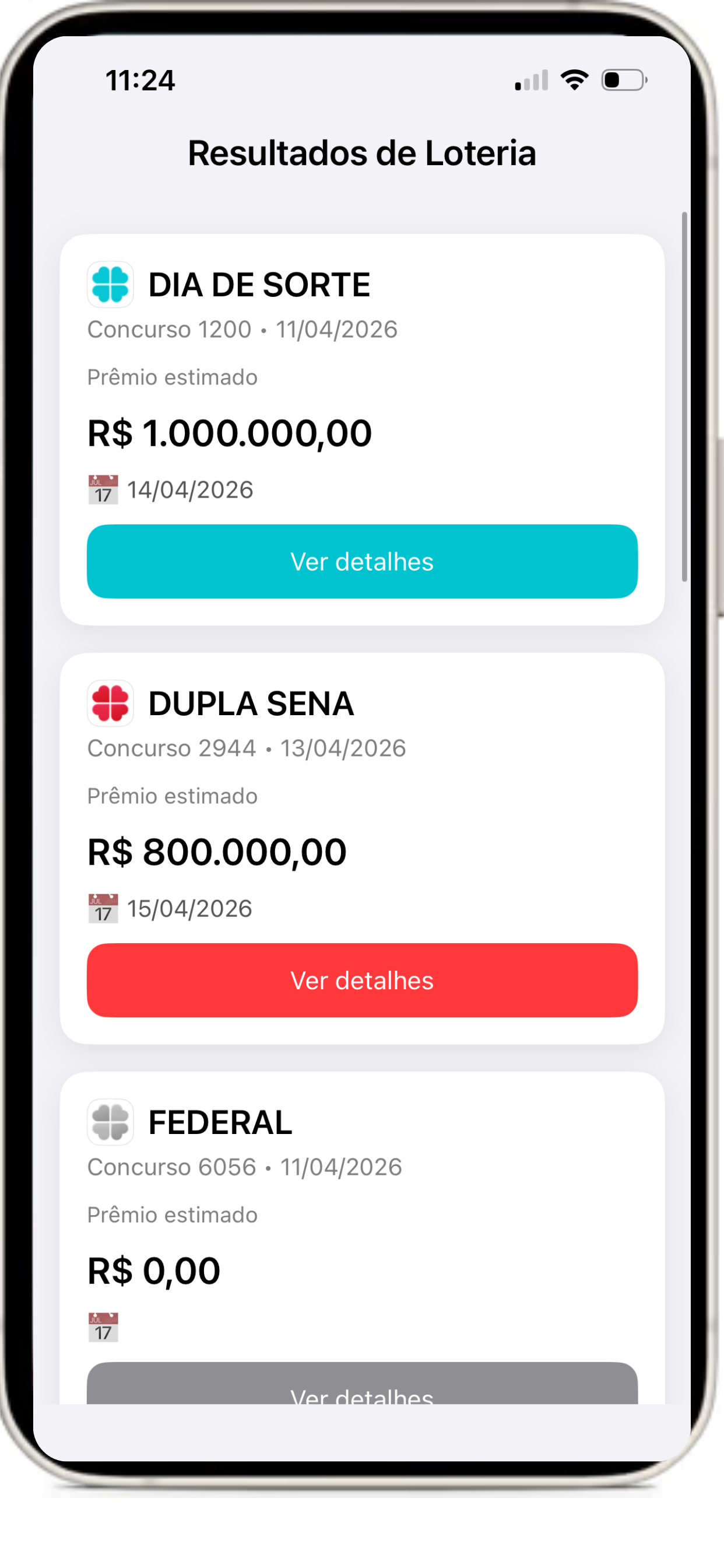Resultados da Loterias