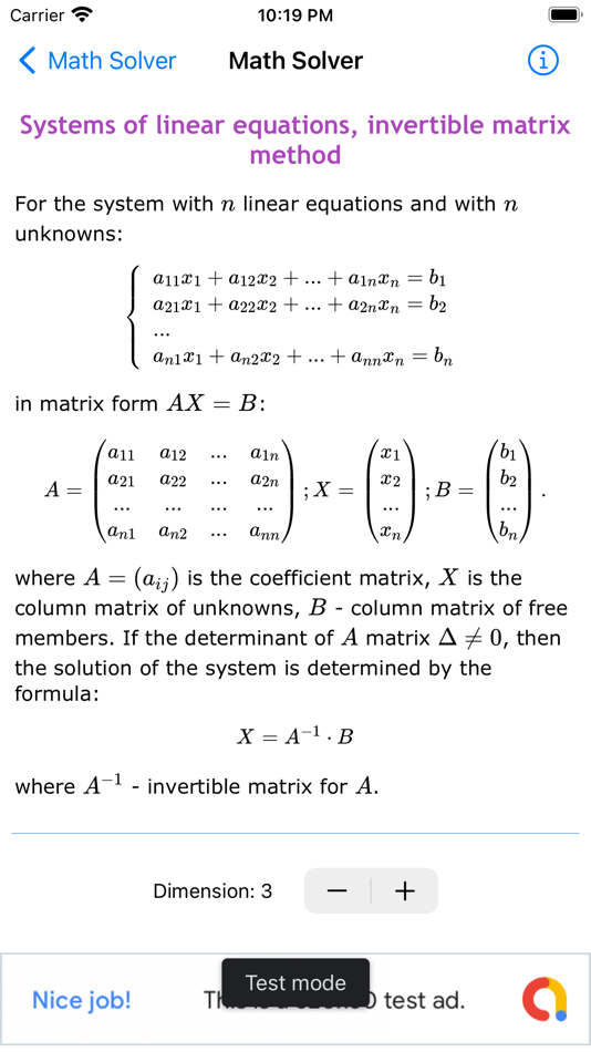 #9. Linear Algebra - Matrix Solver (iOS) 来自: ALG Software Lab