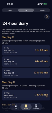 Baby Sleep Journal Screenshot 4 of 6