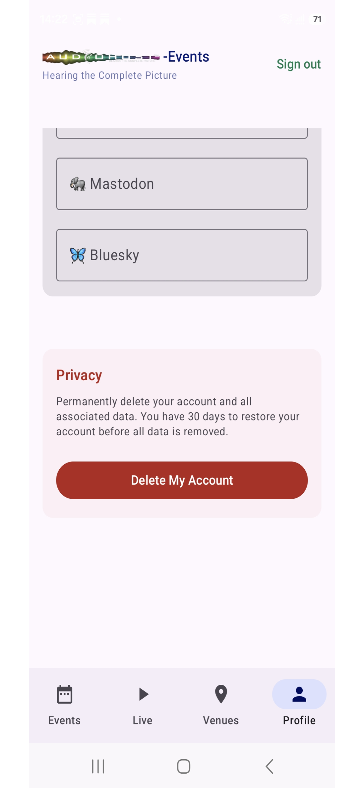 Audeohost-Events screenshot 7