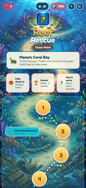 Reef Rescue: Ocean Match screenshot 2