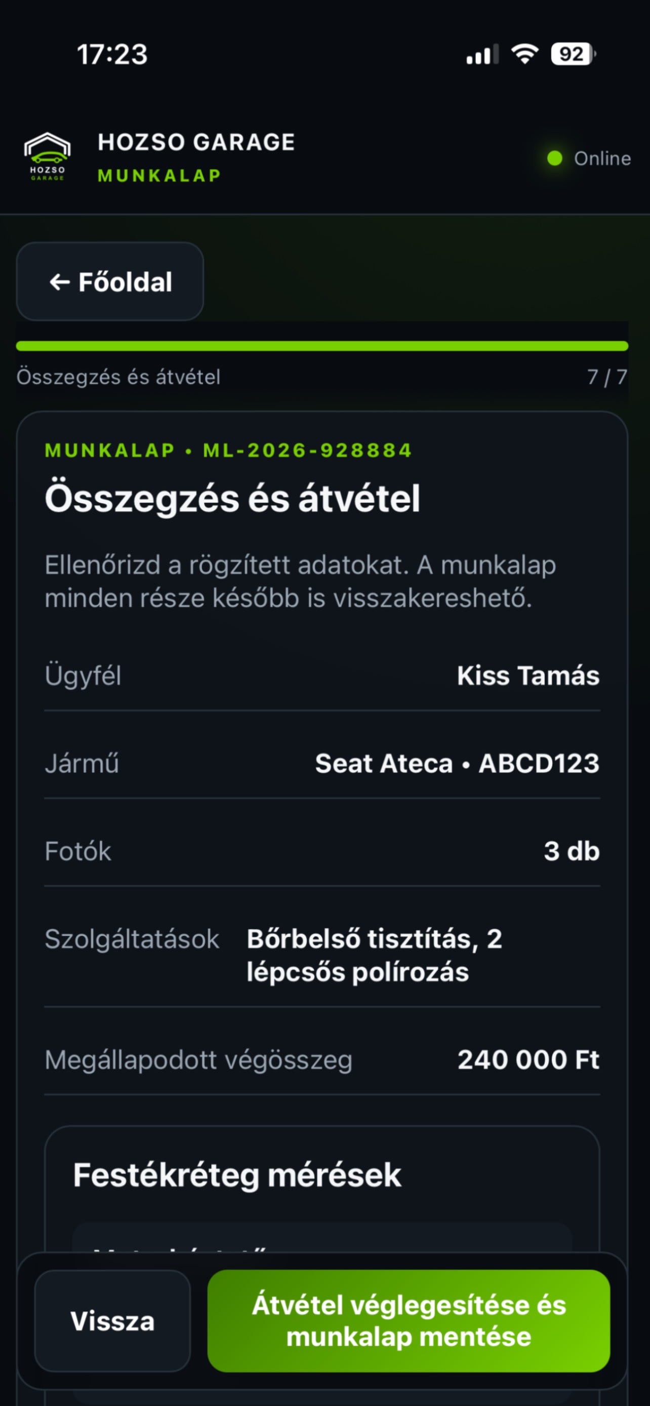 Screenshot 7 of HOZSO GARAGE MUNKALAP