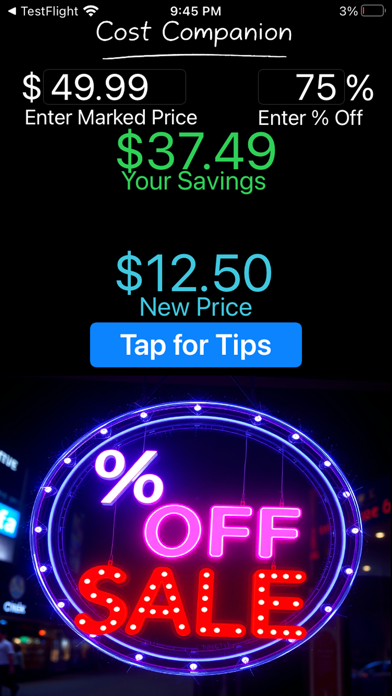 Cost Companion iPhone screenshot 2 - Utilities app