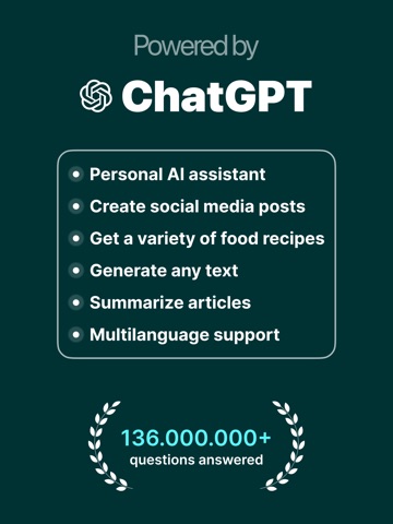 Chat AI: Ask the Assistant Bot iPad screenshot