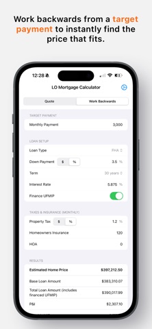 LO Mortgage Calculator screenshot