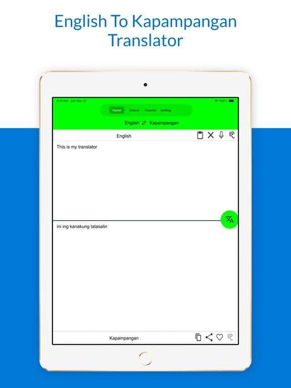 English Kapampangan Translator iPad screenshot