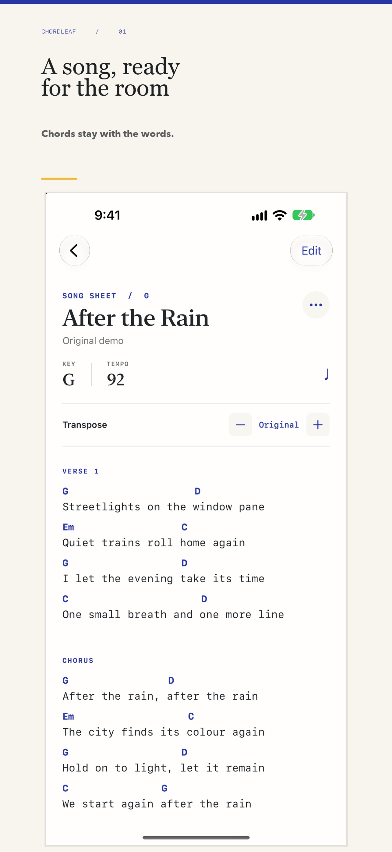 Screenshot 1 of Chordleaf: Song Sheets