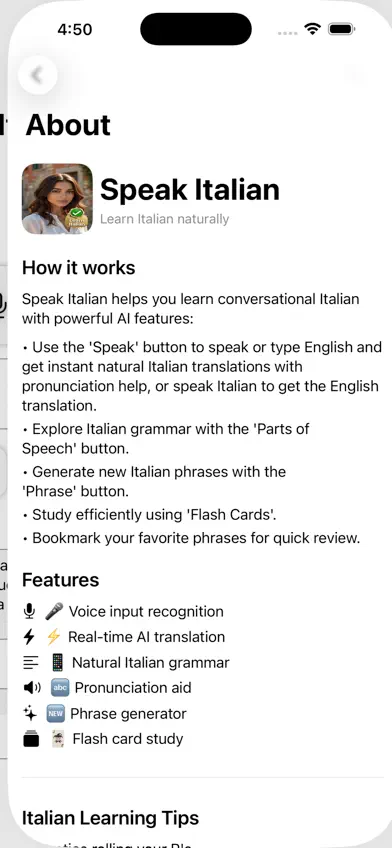 Ai Learn to Speak Italian screenshot 3