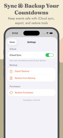 Countdown Widget Event Date iPhone screenshot