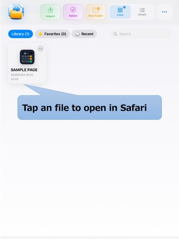 HTML Local Library for Safari iPad screenshot 3