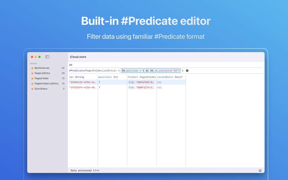 #2. DataScout for SwiftData (macOS) Podle: Oleksii Oliinyk