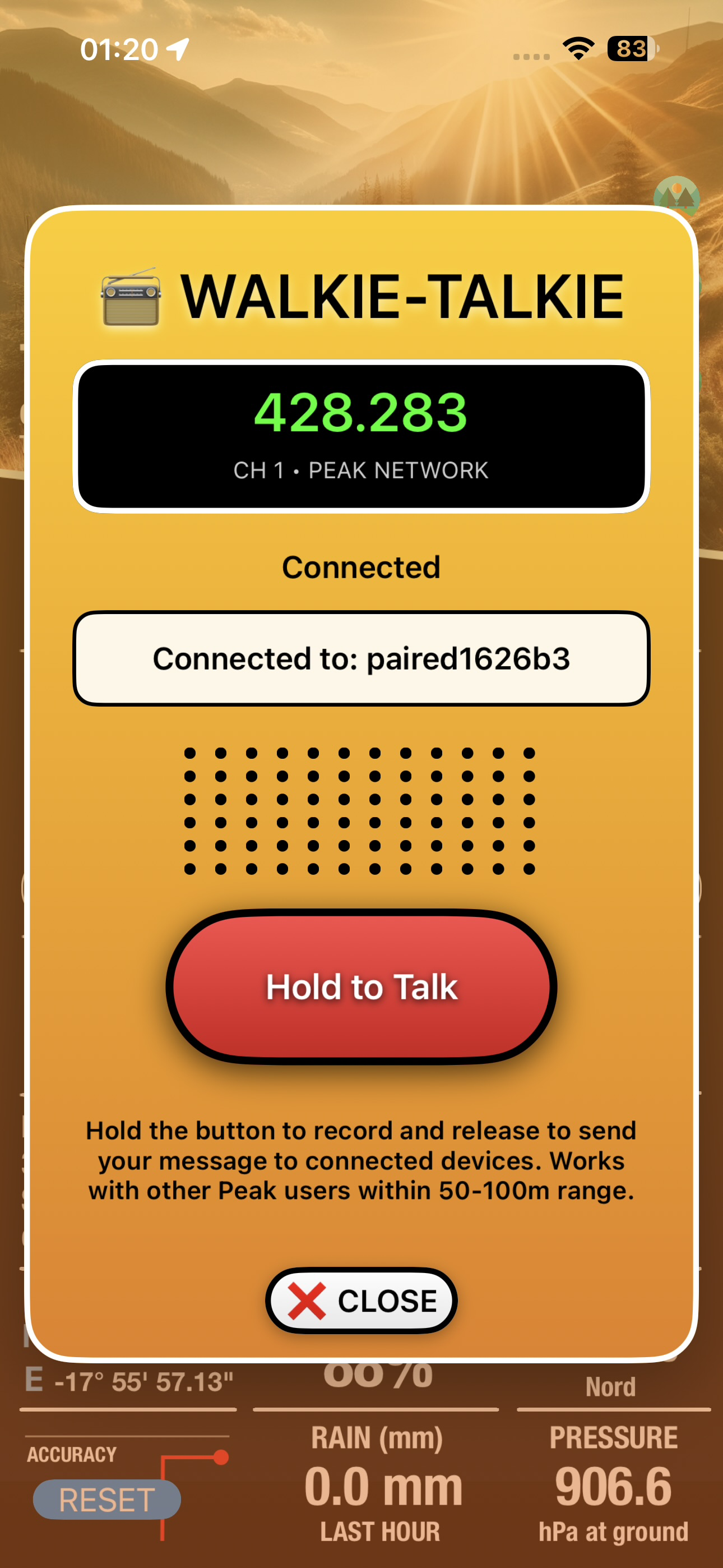 Peak - Altimeter GPS Barometer screenshot 2
